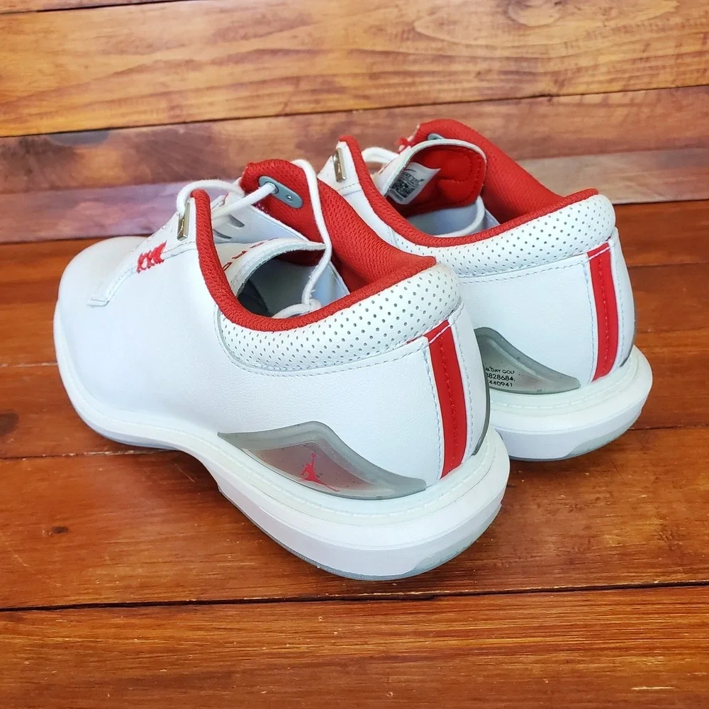 Nike Air Jordan ADG 5 Golf Shoes Men 8.5 White Fire Red Metallic FQ6642-101 New